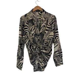 Pretty Little Thing Animal Print Long Sleeve Shirt